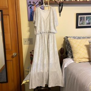 Ladies dress white with polka dots size M